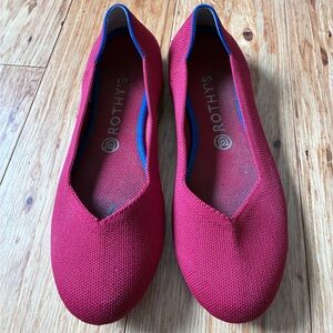 Rothy's Women's Bright Red Knit Ballet Flats Size 9.5